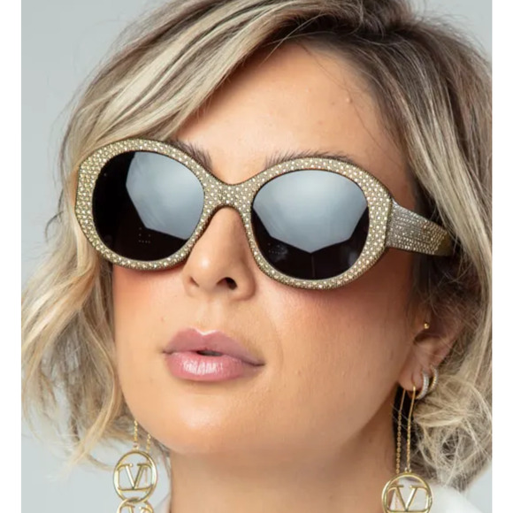 NEW Celine CL4240IS Brown Crystal Embellished Sunglasses $1050 - Picture 4 of 14